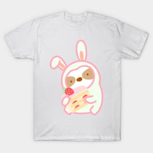 Cute Strawberry Shortcake Bunny Sloth T-Shirt